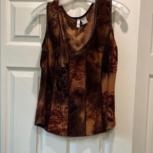 Sami & Jo Brown Fitted Sleeveless Tank Top